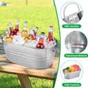 MIVIDE 4 Pack Galvanized Tub 3 Gallon Ice Bucket Large Metal Champagne Drink Bucket with Handles Galvanized Ice Buckets for Parties Mimosa Bar Cocktail Bar