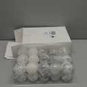 30 Pcs Clear Christmas Ball Ornaments, 60mm/2.36" White Christmas Ornaments Balls for Xmas Tree, Large Shatterproof Plastic Hanging Tree Decorations Set for Party Holiday Winter Home Decor