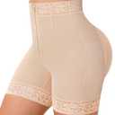 MERYOSZ Tummy Control Shapewear Shorts Zipper Butt Lifting Panties Underwear Shapewear for Women Faja Body Shaper Beige (Beige)