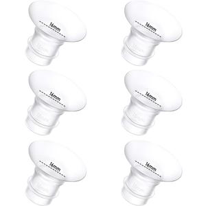 6Pcs Breast Pump Flange Insert 16mm Compatible with Momcozy/Spectra/Medela/eufy/Elvie/Lansinoh/Paruu P10 Breast Pump, Fit for Momcozy M5/M9/M6/V2 Pro/V2 pro/S12 Pro/eufy E10 S1 S1 Pro, 24mm Flange