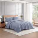 Tommy Hilfiger - King Quilt Set, Soft Cotton w/Breathable Feel, Lightweight Bedding for Year Round Comfort, 3 Piece Bed Set w/Matching Pillowcases (Christopher Blue)