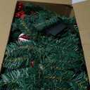 MorTime 9 FT LED Christmas Garland with Pinecones Red Berries Bows Christmas Balls Candies, Multi-Function Christmas Garland with 50 Warm White LED Lights, 180 Branch Tips