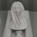 13" WUBIANJIE Veiled Lady Bust Statue, Roman Greek Mythology Home Decor, Resin Art Deco Sculpture Gift, No Assembly Required