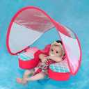 Swimbobo Baby Floats for Pool with Canopy Non Inflatable Soft Skin-Friendly Fabric Material Infant Swim Float for Boys and Girls Pool Toys , Red Mermaid 