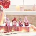 Valery Madelyn 4Pcs Valentines Gnome Decorations, Resin Gnome Family Tiered Tray Decor, Red Pink Sweet Gnome Table Decor, Valentines Gifts for Him Her Wedding, 3.1 Inch (Medium)