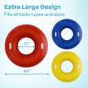 Funscape Large Inflatable Pool Float Rings for Adults Kid, 3 Pack 44" Swim Floaties Tube W/Handles, Summer Tanning Water Floating Lounge, Outdoor Beach Lake River Swimming Toy Pool Party Family Set 1