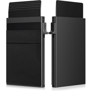 11 x ONLOOKER Credit Card Holder - Slim Wallet for Men with Money Pocket, Pop Up Wallets RFID Blocking Minimalist Card Case Holds 5 Cards and Notes (Matt Black)