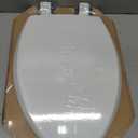 Mayfair Cassel Slow Close Toilet Seat, Easy Clean Non-Slip Premium Wood Seat, Install, Made in USA, Elongated, White