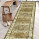 Lahome Washable Rug Runners for Hallways Non Slip,Hallway Runner Rugs with Rubber Backing, 8Ft Oriental Long Carpet Runner for Entryway Indoor Kitchen Bedroom Bedside(Gold, 2.5x8)