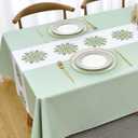 Zobesta Vinyl Table Cloth for Rectangle Tables Plastic Tablecloth PVC Tablecloth Table Cover Waterproof, Green Vinyl Tablecloths for Rectangle Tables(55 x 102 Inch, 8-10 Seats, Green)