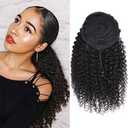 Ponytail Extension Human Hair Curly Drawstring Ponytail for Black Women 9A Brazilian Curly Drawstring Ponytail Extension Human Hair Natural Black 14 Inch