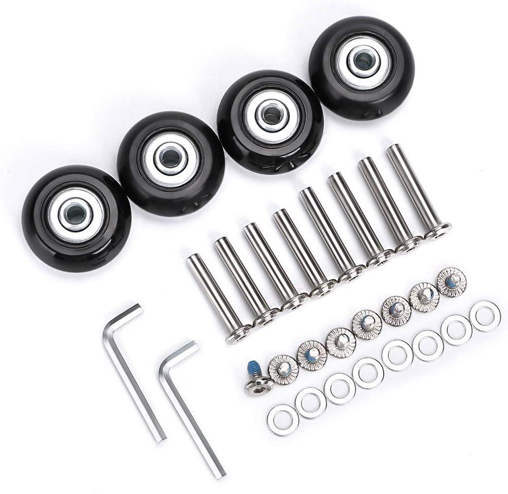 OwnMy 40mm x 18mm Luggage Suitcase Replacement Wheels, Rubber Swivel Caster Wheels Bearings Repair Kits, A Set of 4