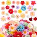 210 Pcs Mini Silk Flower Heads Small Fake Rose Daisy Faux Flowers Bulk for Crafts Artificial Loose Fabric Flowers Heads Sunflower Bulk for Wedding Hair Cap Dresses Decorations (Bright Pink Mixed)