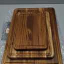 3 Pack Teak Wood Cutting Board Set for Kitchen Charcuterie Board Serving Heavy Duty Non Toxic Slip Over Sink Solid Thick Haus Wooden Chopping Board Large Big Small Meat Best Kitchen Essential Gift (Multi-Size Set | 3 Pack with Holder)