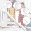 Sumnacon Stainless Steel Clothes Hanger Rack-Wall Mount Clothing Rack with Swing Arm, Sturdy Clothing Hanger Rack for Laundry Room Bedrooms Clothing Drying Rack with 5 Hooks, White