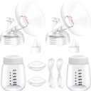 Breast Pump Parts Compatible with Spectra S1/S2/9 Plus, Not Original Accessories, Full Set Replacements Include 21mm Flanges, Valves, Backflow Protectors (Duckbills Included), Tubings and Bottles