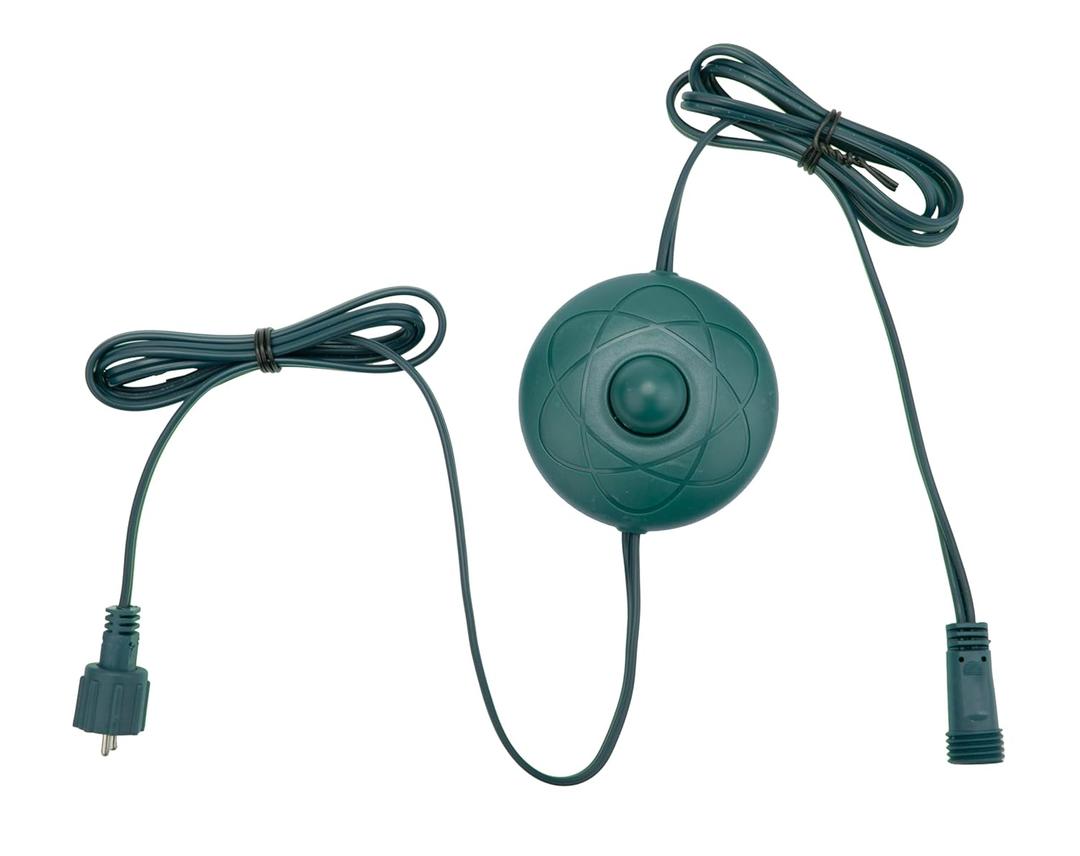 1/2 inch Plug, Power Cord 6Ft with 8 Lights Modes Foot Switch for Christmas Tree Lights, Compatible Replacement for LED String Light X-Mas Tree