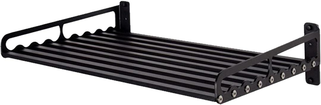 Microwave Oven Rack, 23.58"x15.52" Wall Shelf, Mounted Oven Bracket Holder, 80Ib Load Bearing, Household Commercial Microwave Rack for Dorm, Apartment, Kitchen, Bedroom, Black, 23.6" x 15.5"