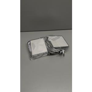 Yeaqee 50 Pcs Mini Metallic Foil Gift Bags with Handles 4x4.75x2.25'' Christmas Tiny Thank You Favor Bag with Tag for Winter Hanukkah Holiday Welcome Wedding Baby Shower Birthday(White, Silver)