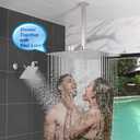 Enga Thermostatic Dual Head Shower System, 16" + 6" Dual Rainfall Shower System (Can All Run Together & Volume Adjustable) Dual Shower Head Combo Set, Brushed Nickel