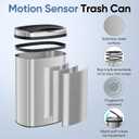 DUMOS Automatic Trash Can, 13 Gallon Touchless Sensor Garbage Can
