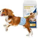 Male Dog Diapers with Wetness Indicator, Disposable Belly Band for Puppy Male Diapers, Doggie Wraps for Puppy Training, Incontinence (M, 26 Count)