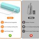 FEPPO Bag Sealer, 3000mAh Rechargeable Mini Bag Sealer with 6.2" Heating Strip, Heat Seal Portable 3 Adjustable Gears Quick Heat Sealer for Chips Snacks Candies Bags Food Storage (Green)