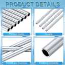 Blulu 12 Pcs Round Aluminum Tube 36 Inches Long Seamless Aluminum Tubing Metal Straight Pipe Industrial Metal Tubing for Home DIY Craft Model (0.35 Inch Od)