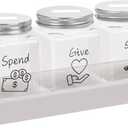 Spend Save Give Piggy Bank for Kids, Money Coin Savings Piggy Bank Jar Box for Kids Child Safe Money Saver, Teach Children About Giving Spending Saving Money Piggy Box for Boys Girls