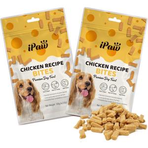 iPaw Dog Treats for Puppy Training, All Natural Human Grade Dog Treat, Hypoallergenic, Easy to Digest (Chicken and Cheese Bites), 2 Packs, BBD 27/11/2025