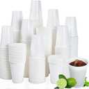 Lilymicky 500 Pack 9 oz Disposable Plastic Cups, 9 Ounce White Party Drinking Cups for Birthday Parties, Picnics, Ceremonies, and Wedding
