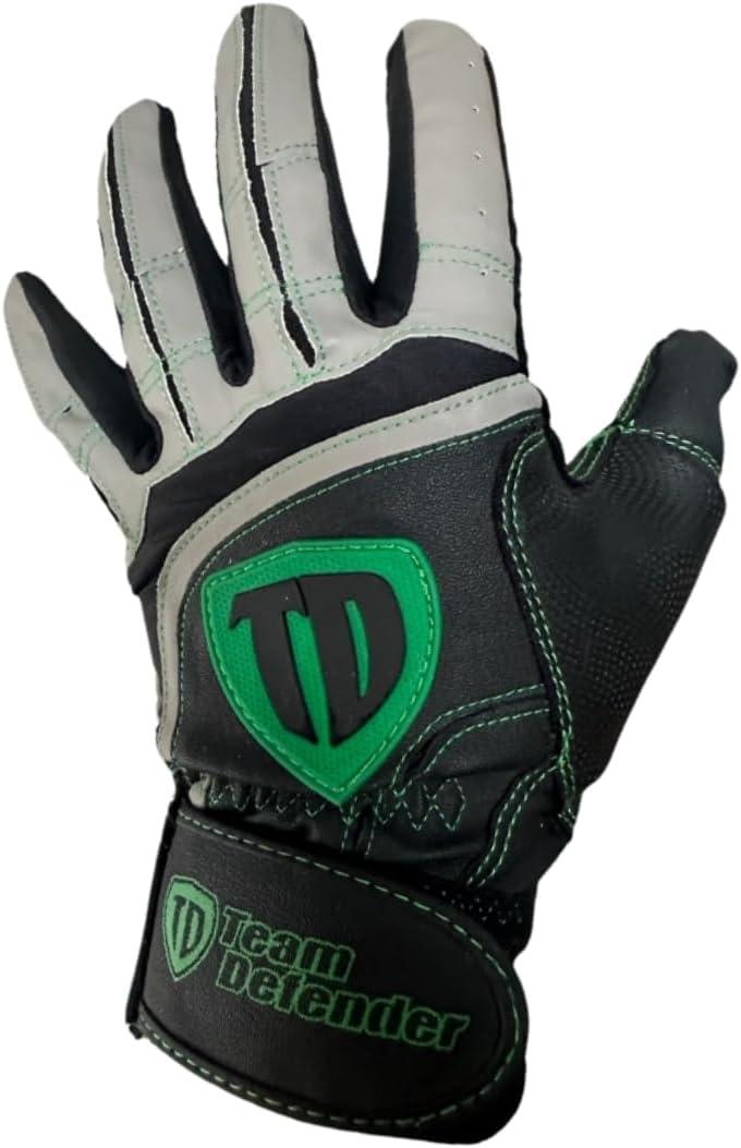 Team Defender Pro Series Padded TD Baseball Glove | Glove Protects Thumb | Rigid Rubber Thumb Mold Prevents Hyperextension, Hand Injuries (Small)