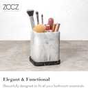 zccz Toothbrush Holder, Countertop Marble Look Electric Toothbrush Toothpaste Makeup Brush Razor Holder Stand Bathroom Organizer with Detachable Tray