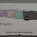 Trueque Wireless Keyboard and Mouse Combo - Full-Size Quiet Keyboard with Palm Rest, Phone Holder, Multimedia Keys, Power Switch, Compatible with Windows, Chrome OS, PC, Laptop (Batteries Included) (Black)