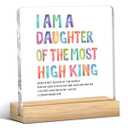 Inspirational Bible Verses Religious Christian Desk Decor Sign Catholic Scripture Acrylic Sign Plaque for Desk Tabletop Church Home Farmhouse Bathroom