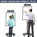 Mobile Whiteboard, 36x24 Inches White Board on Wheels, Height Adjustable Magnetic Dry Erase Board with Stand, Easel Style Whiteboard with Stand for School Classroom Office Home Teacher Homeschooling