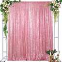DUOBAO Sequin Backdrop, 4FTx8FT Pink Gold, Premium Material, No Seam, Elegant & Shiny, Customized Glitter Backdrop for Wedding, Party Decor