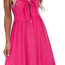 VOTEPRETTY Women's Summer Dresses Spring Sundresses Beach Clothes Outfit Vacation V Neck Casual Tropical Resort Hawaiian (X-Large)
