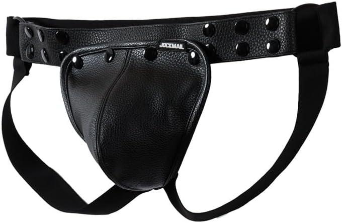 JOCKMAIL Men's Jockstrap Underwear Breathable Jock Strap Adjustable Underwears with Removeable Pouch Men Jock Strap (US, Alpha, One Size, Regular, Regular, Black)