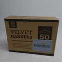 Zober Velvet Hangers 50 Pack - Heavy Duty Black Hangers for Coats, Pants & Dress Clothes - Non Slip Clothes Hanger Set - Space Saving Felt Hangers for Clothing (50 Pack, Black)