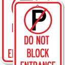 (2 Pack) Do Not Block Entrance (With No Parking Symbol) | 12" X 18" Heavy-Gauge Aluminum Sign | Rust Free Aluminum, Weather Resistant, Waterproof, Fade Resistant, 2 Pre-drilled Holes
