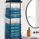 Hommtina Bathroom Towel Storage Black Towel Holder Bathroom Decor Aesthetic Towel Racks for Bathroom Bath Towel Storage for Rolled Towels Organizer