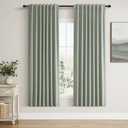 Guken Blackout Curtains 72 Inch Length 2 Panels Set for Living Room Bedroom Back Tab Thermal Insulated 100% Black Out Linen Drapes Room Darkening Window Curtains 72 Inches Long,Desert Sage