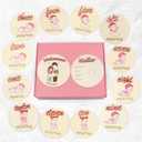 Esmorah Baby Gift Set, Baby Shower Gifts, Monthly Baby Milestone Signs & Baby Clothes Dividers Organizer(21 pcs), Hello World Sign - Unique Newborn Gifts for Boys and Girls (Pink)