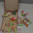 Christmas Tree Decorations Set 24 PCS, Xmas Wooden Ornaments Hanging Signs for Home Indoor Outdoor Party Decor (Cartoon)