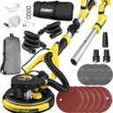 Drywall Sander, Electric Drywall Sander with Vacuum, Automatic Dust Removal, 7 Variable Speed, 900-1800RPM, 26 Power Cord, Labor-Saving Handle and Patented Fixture for Ceiling Sanding, LED Light