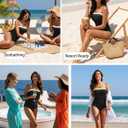 Daci Bandeau Tankini Swimsuits for Women - Two Piece Ruched Tummy Control Bathing Suit Strapless Swimwear with Bottom (XL)