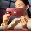 SPIDERCASE Designed for iPhone 16 Pro Case, Magnetic Translucent [2+Full Coverage Tempered Glass Screen Protector] [Full Camera Protection] Anti-Fingerprint Anti-Scratch for iPhone 16 Pro 6.3, Red