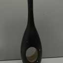 23.6 in Black Floor Vase  Modern Oval Tall Floor Vase with Gold Cutouts & Slim Neck, Decorative Vases for Luxury Home, Office, Wedding Decor  Resin Tall Vases