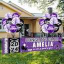 NUTTYBASH Graduation Party Decorations, Purple Personalized Class of 2025 Graduation Banner with 78 Alphabet Stickers and Balloons, Congrats Banner for College High School Party Supplies
